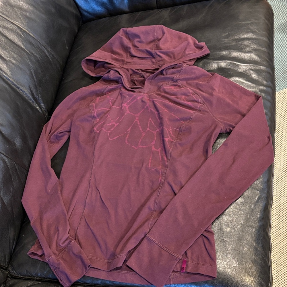 Mountain Hardwear Women's Plum Hoodie with Flower Design front and back